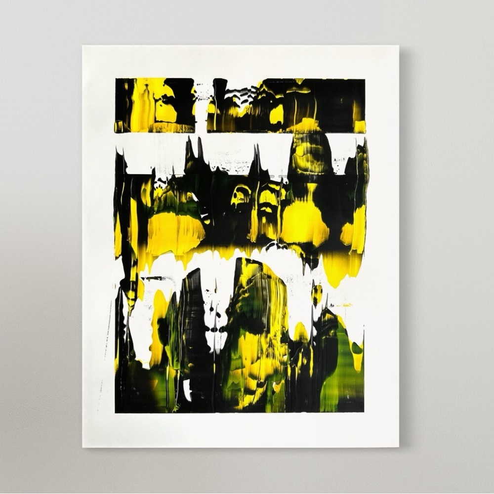 Original Abstract Painting / "Glob" / 11X14 inches on Yupo Paper
